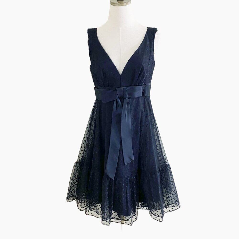 Vintage Jean of California Black Polka Dot Tulle Fit & Flare Party Dress Size M